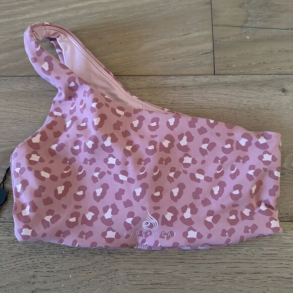Ryderwear Adapt One Shoulder Sports Bra Size S | Pink Leopard Print - Picture 5 of 8